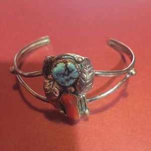 TURQUOISE AND CORAL BRACELET